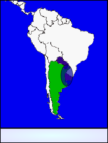 Aire de répartition de Austrolebias bellottii 
En Argentine, Urugay, Paraguay