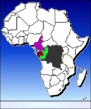 Aire de répartition de Aphyosemion kunzi
