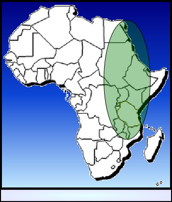 Aire de répartition de Lacustricola hutereaui en Afrique