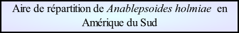 Aire de répartition de Anablepsoides holmiae  en Amérique du Sud