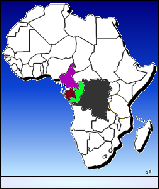 Aire de répartition de Aphyosemion kunzi